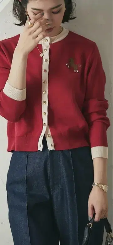 SEVENTEN by MIHO KAWAHITO 원포인트 자수 가디건