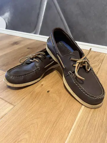 [ used ] 탑 사이더 브라운 가죽 데크 슈즈 27.5cm