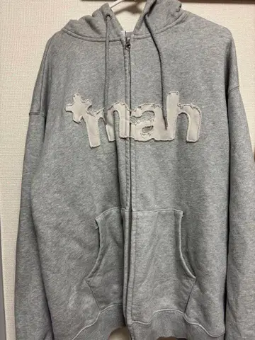 mahagrid ZIP-UP 컷오프 아플리케 집업 그레이