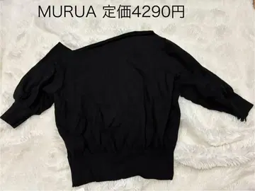 MURUA 블랙 비대칭 반팔