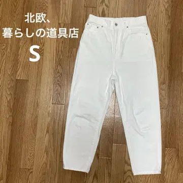 북유럽,  화이트 데님 테이퍼드 S
