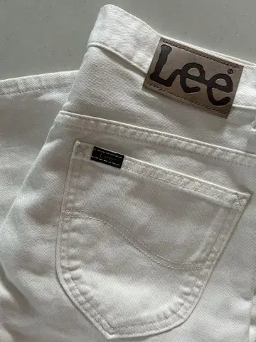 Lee 새상품급 하이웨스트 화이트 테이퍼드 데님 팬츠