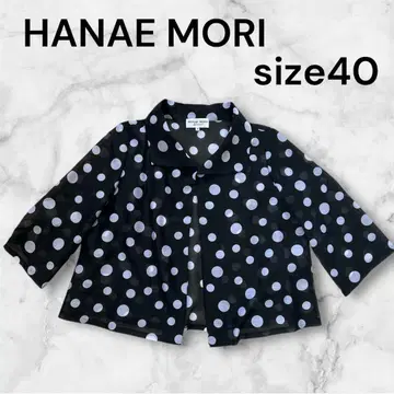 모리 하나에 HANAE MORI 셔츠 블라우스 5부 소매 도트 심플