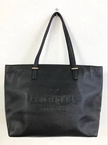 kate spade 가죽 토트백 엠보싱 로고 블랙 A4 수납