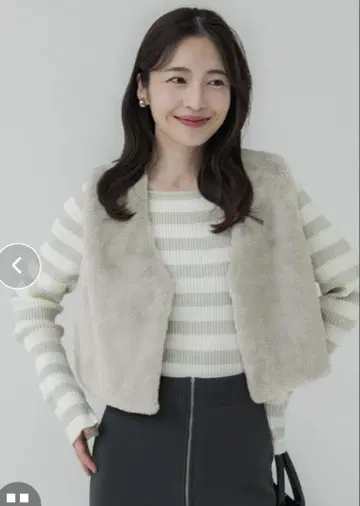 coca 인조 모피 베스트