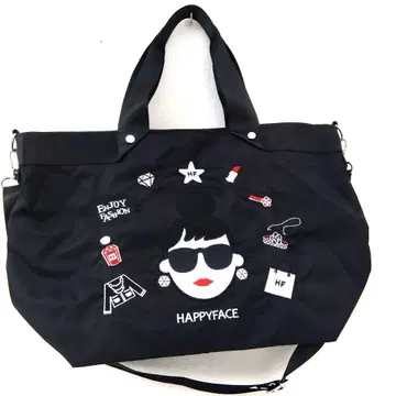 HAPPY FACE 해피 페이스 에마짱 자수 숄더 토트백