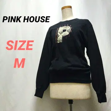 PINK HOUSE 핑크하우스 맨투맨 꽃무늬 여성용 블랙 빅 로고