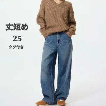 UNIQLO 배기 커브진스 기장 짧음 25 미사용 택 포함
