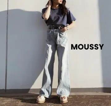 MOUSSY 데님 하이웨스트 팬츠 와이드 데님