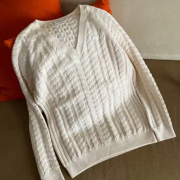 LACOSTE 라코스테 아이보리 케이블 니트 34