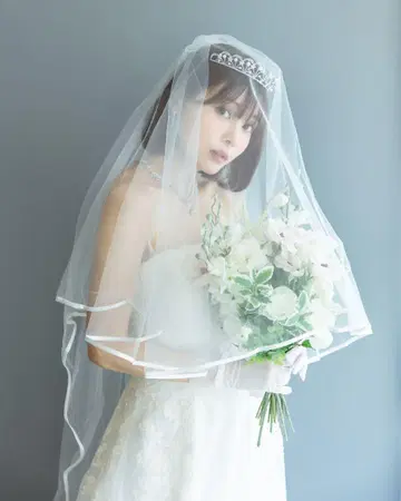 웨딩 베일 화이트 이층식