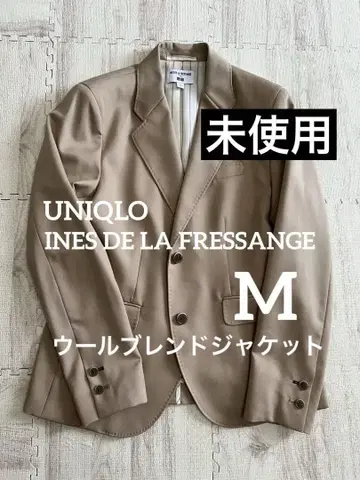 [ 미사용 ] UNIQLO 유니클로 INES 울 블렌드 자켓 M 베이지