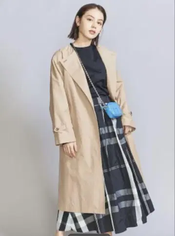 beauty&youth 노카라 벨트 코트 발수 베이지