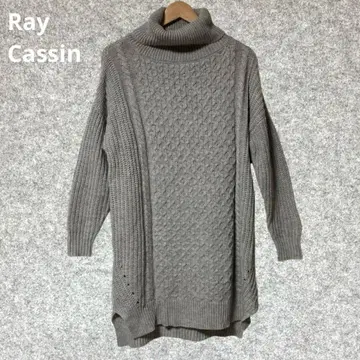 Ray Cassin 그레이 케이블 짜임 터틀넥 스웨터