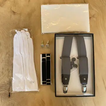 신랑 턱시도 잡화 웨딩 서스펜더 장갑 커프스 단추 결혼식