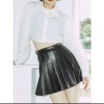jouetie 가죽 플리츠 미니 스커트