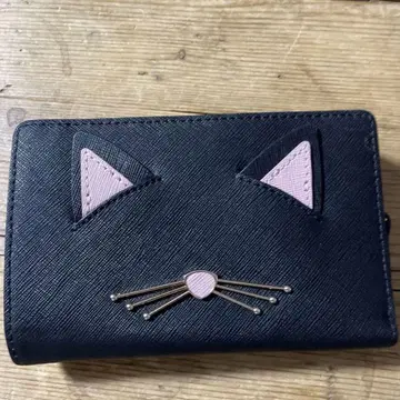 kate spade 케이트 스페이드 캣 검은 고양이 접이식 지갑 새상품급