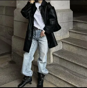 ok.soon faux leather half coat