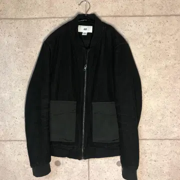 H&M 울 혼방 봄버 자켓 다크 그린