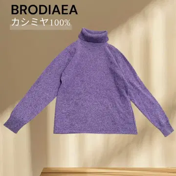 [새상품급] 캐시미어 100% 터틀넥 니트 스웨터 BRODIAEA 보라색