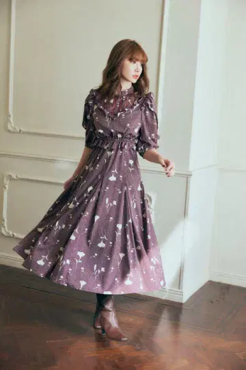 herlipto Autumn Floral Lace TrimmedDress