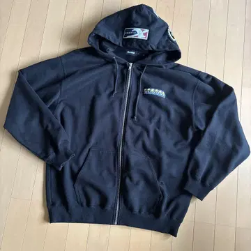 XLARGE 블랙 후드 부착 후드티 L
