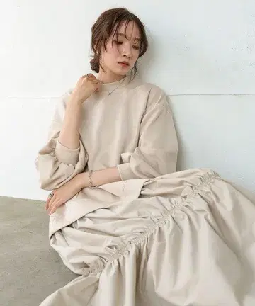 Bab 이소재 도킹 개더 원피스