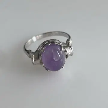빈티지 SILVER G 퍼플 스톤 반지