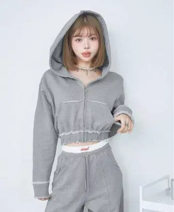 택 포함 미사용 새상품 DD 지퍼 후드 맨투맨 GRY