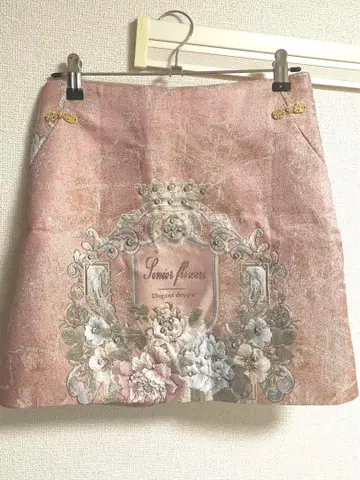 꽃무늬 로코코 핑크 스커트 해외 구매품