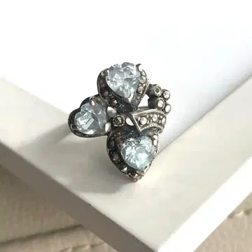 빈티지 하트 실버 반지