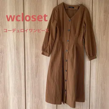 w closet 브라운 V넥 코듀로이 원피스 가을/겨울