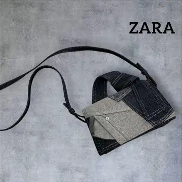 새상품급! ZARA 블랙 데님 패치워크 2way 숄더백