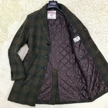 새상품급 프릭스스토어 해리스 트위드 체스터 코트 M 체크 울