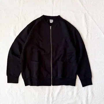 빔즈 별주 와라와라 스포츠 크루넥 지퍼 가디건 블랙