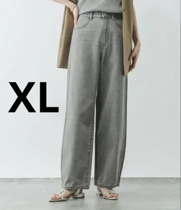 글로벌 워크 GOOD 데님 배기 팬츠 그레이 XL