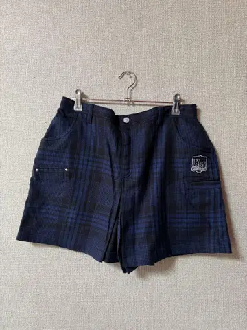 [골프 여성용] 네이비 체크 숏팬츠