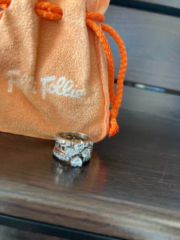 폴리폴리 3연 반지 리본 클로버 꽃