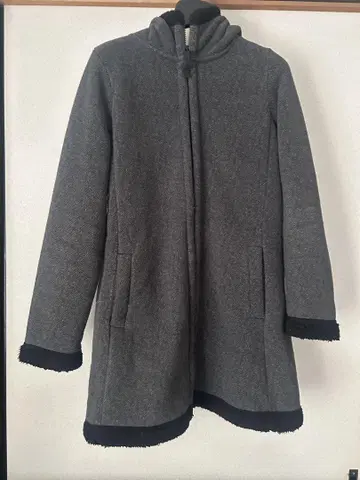 UNIQLO 헤링본 무늬 후드 부착 플리스 보아 안감 풀 집업 M