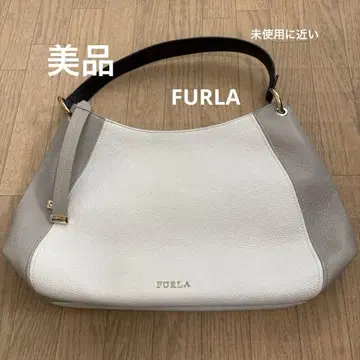 새상품급 FURLA 숄더백 화이트/그레이지 바이컬러