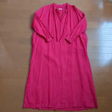 fog linen work 핑크 셔츠 원피스 긴팔