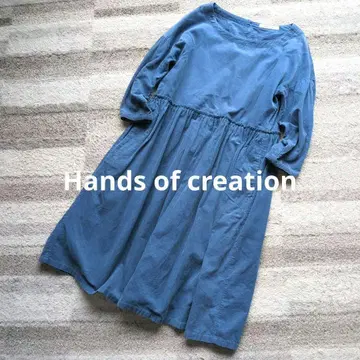 Hands of creation 일본제 얇은 소재 코듀로이 플레어 원피스