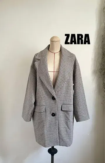 ZARA 체크 무늬 테일러드 자켓 사이즈 S 오버 사이즈