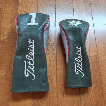 Titleist 골프헤드커버 그린/그레이 가죽제
