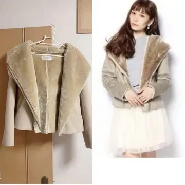 스트로베리 필드 페이크 무스탕 숏 볼륨 코트