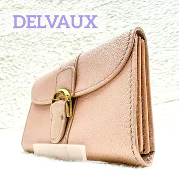 DELVAUX 브리옹 카드 케이스 컴팩트 지갑 가죽 더스티 핑크