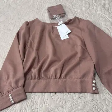 새상품 tocco closet 허리 리본 긴팔 상의 M 브라운