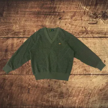 No.5 빈티지 올리브 그린 V넥 니트