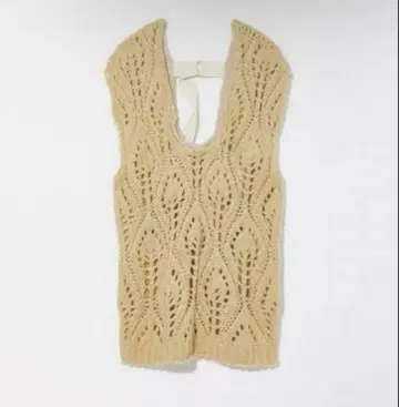eaphi U NECK LEAF PATTERN KNIT VEST