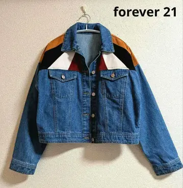 forever 21 컬러 블록 데님 자켓 프리 사이즈 ( 루즈핏 )